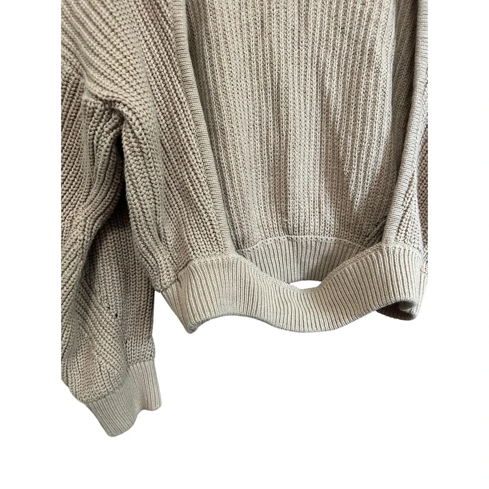 Forever 21 Womens Mock Neck Knit Sweater M Medium Neutral‎ Backless Casual